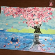 満開の桜の絵